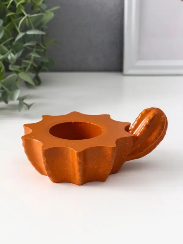 Подсвечник «Кактус», 5.5×12.5×10 см, красная глина