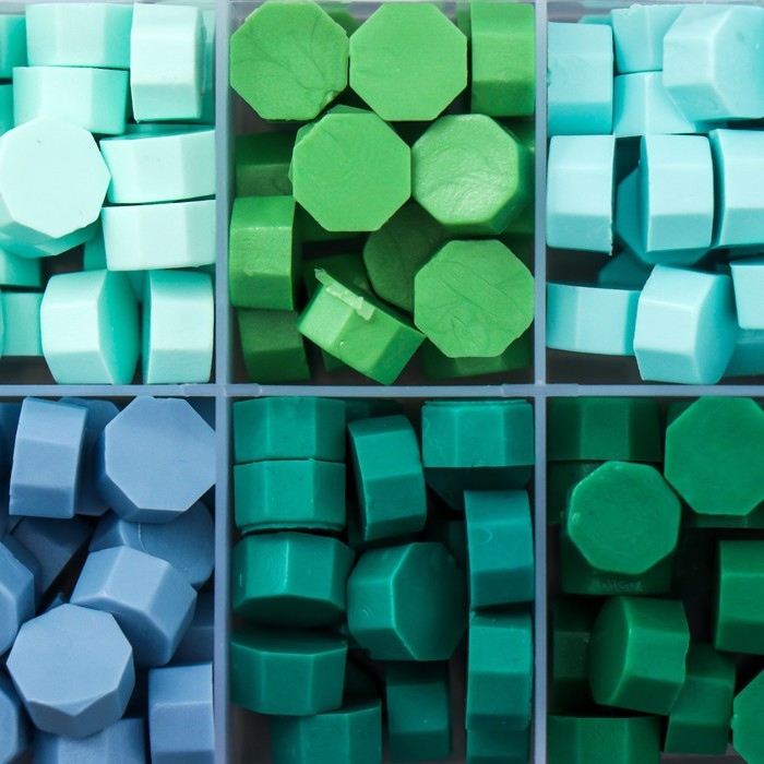 Набор сургуча Набор сургуча "Оттенки зелёного" матовый 10 цветов 12,7х6,5х2 см