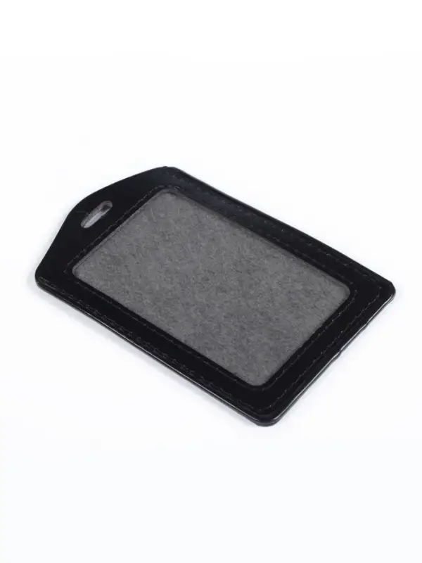 Бейдж - карман вертикальный, 70&times;100 мм, внутренний размер 83&times;51 мм, ПВХ, чёрный