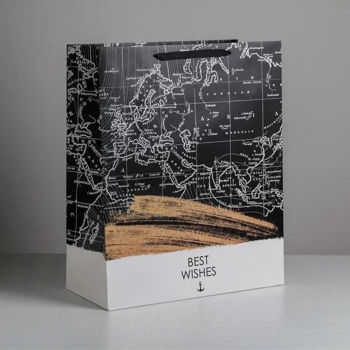 Пакет подарочный ламинированный, упаковка, &laquo;Best wishes&raquo;, XL 49&times;40&times;19 см