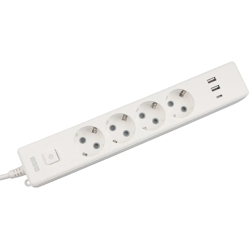 Удлинитель Power Cube, 4р/1.9м выкл.,3USB, 3.5кВт,16А,3x1,0 белый(PC-6-2M)