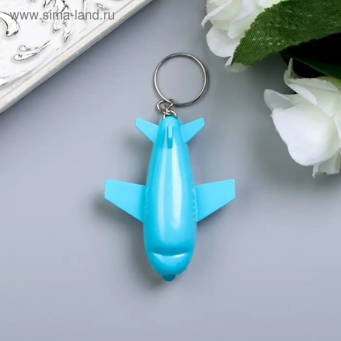 Фонарик свет на кольце  Фонарик свет на кольце "Самолёт" цветной МИКС светит 2х6х5 см