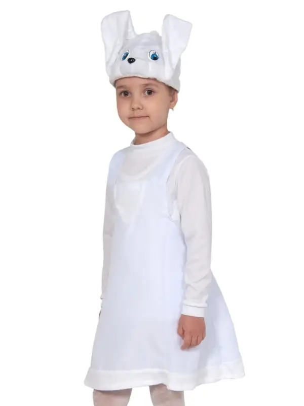 Карнавальный костюм "Заинька" ткань-плюш, сарафан, шапочка, 3-6 лет, рост 98-116 см