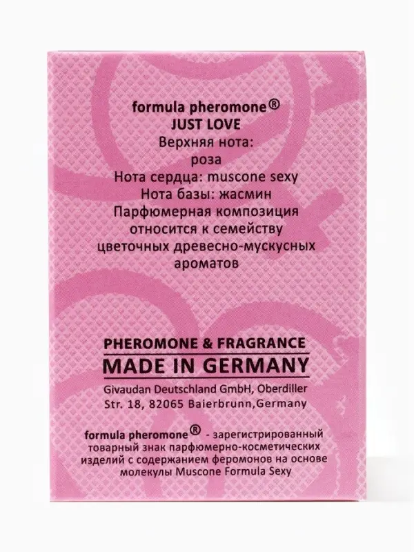 Туалетная вода женская с феромонами Formula Pheromone с феромонами Just Love, 30 мл