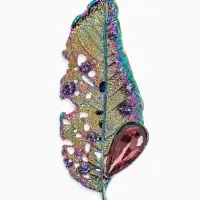 Брошь &laquo;Лист&raquo;, изящный, цветной