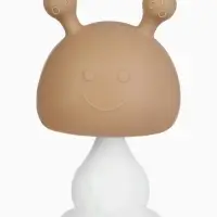 Прорезыватель силиконовый для зубов с погремушкой 3 в 1 M&B «Зайка», бежевый