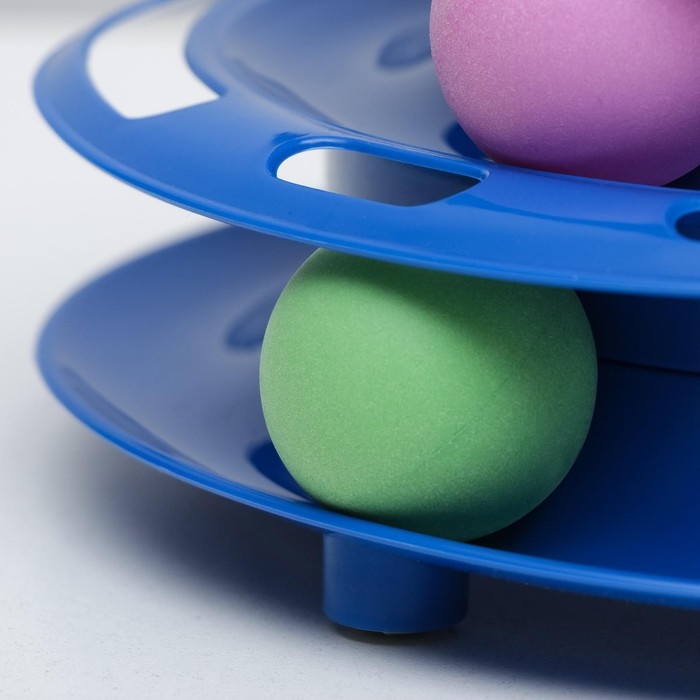 Игровой комплекс  Игровой комплекс "Пирамида" для кошек с 3 шариками,15 x 24 x 13,2 см, синий