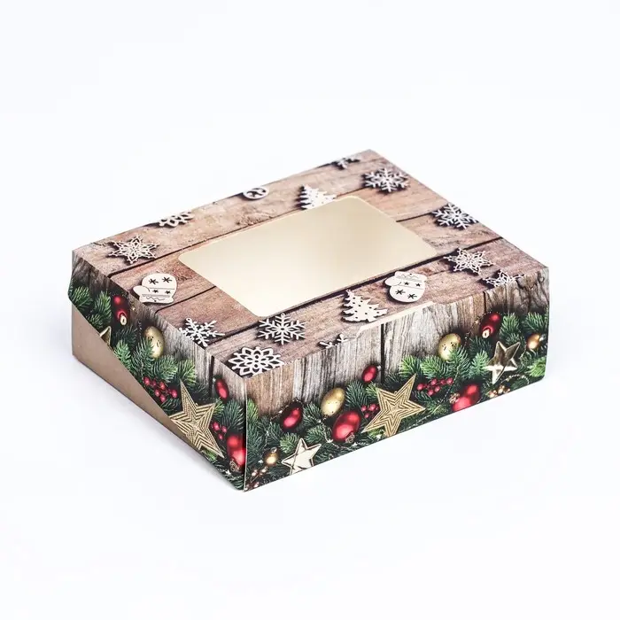 Коробка подарочная новогодняя складная «Праздник», 10×8×3.5 см