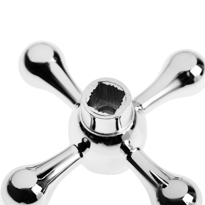 Ручка на смеситель ZEIN Z101, крест, для кран-букс со штоком на 20 шлицов, цинк, цвет хром Ручка на смеситель ZEIN Z101, крест, для кран-букс со штоком на 20 шлицов, цинк, цвет хром