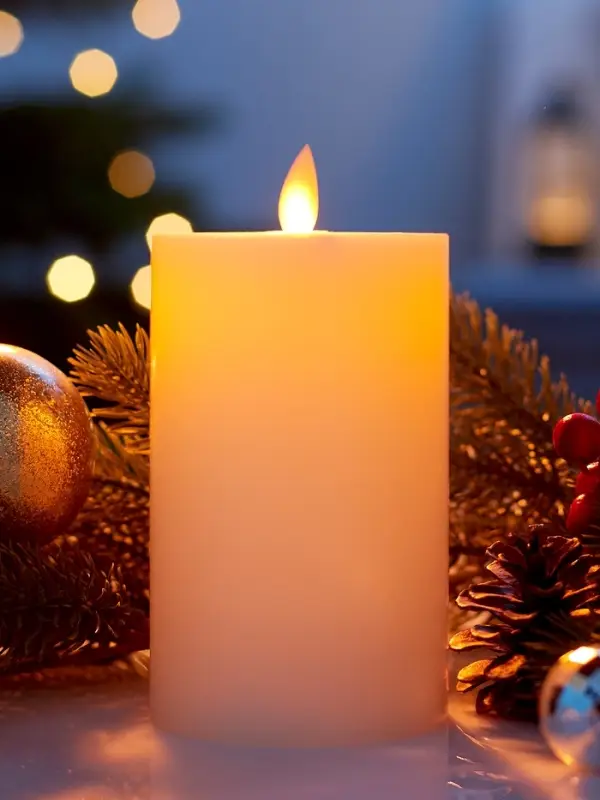 Светодиодная свеча восковая "Белая", 15x7 см, АААx3 (не в компл.), Т/БЕЛЫЙ