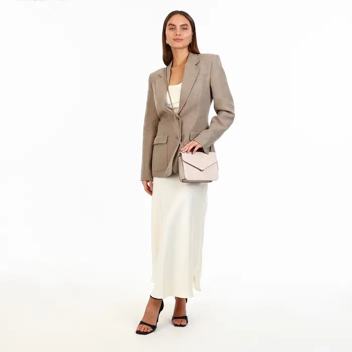 Сумка женская мессенджер на магните, 20&times;6&times;13 см, бежевая