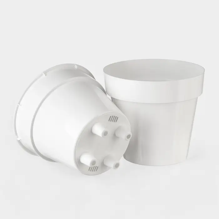 Кашпо для цветов со вставкой Plast-Avenue &laquo;Порто&raquo;, 2.4 л, пластик, белое