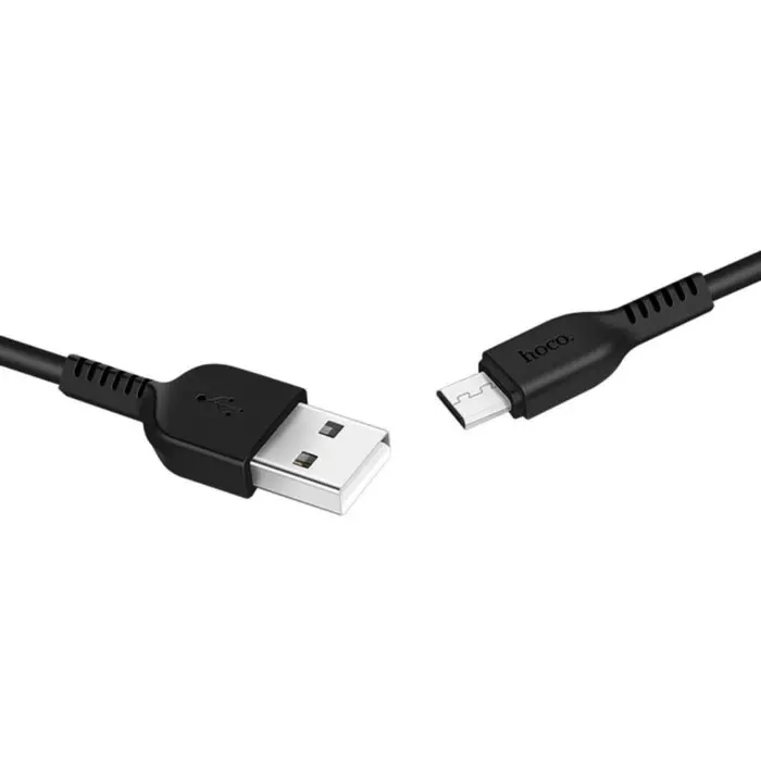 Кабель Hoco X20, microUSB - USB, 2.4 А, 1 м, PVC оплетка, чёрный