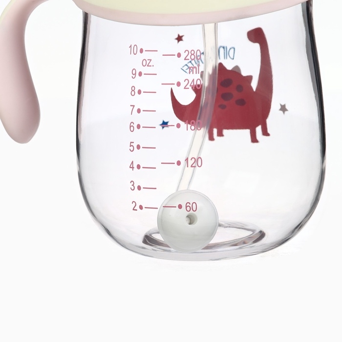 Поильник детский M&B «Котик» с трубочкой, от 9 мес., 280 мл., цвет молочно-розовый Поильник детский M&B «Котик» с трубочкой, от 9 мес., 280 мл., цвет молочно-розовый