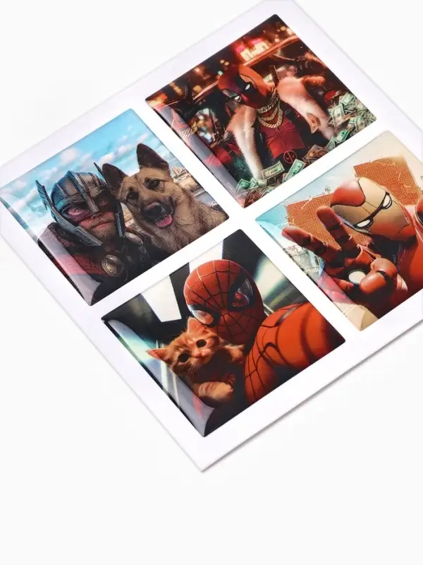 Объемные 3D стикеры на телефон &laquo;Супергерои&raquo;, 4 шт., 3&times;3 см