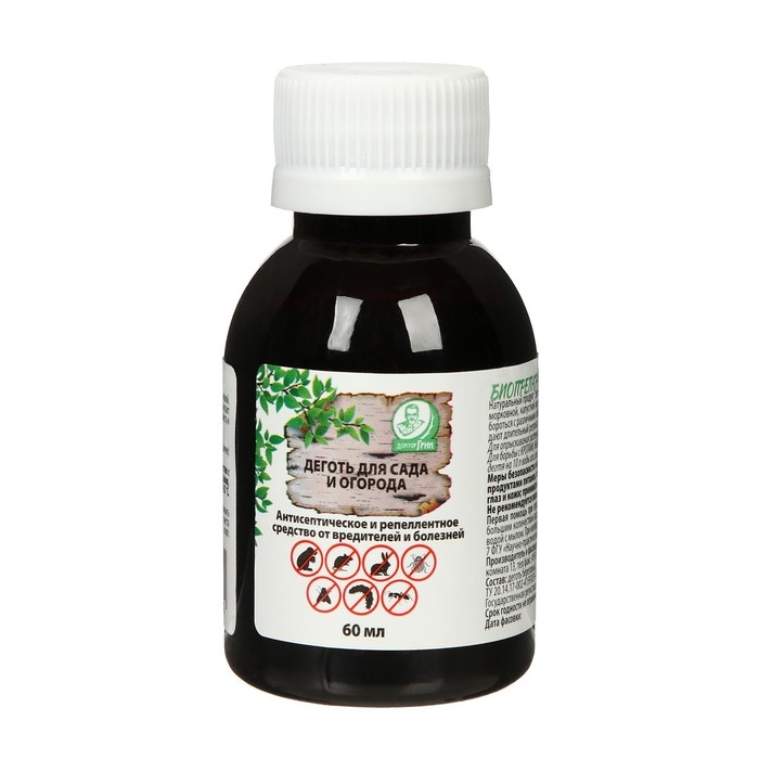 Средство от вредителей и болезней, Дёготь, 60мл Средство от вредителей и болезней, Дёготь, 60мл