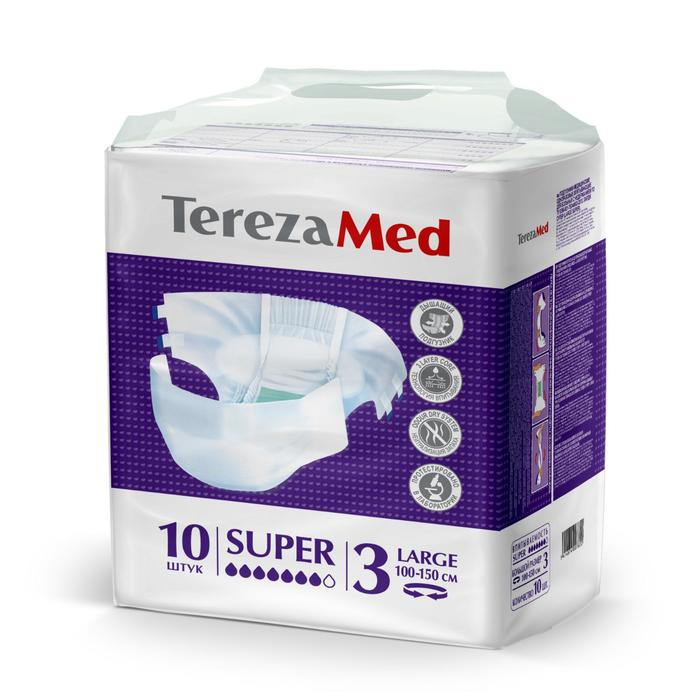 Подгузники для взрослых TerezaMed Super Large №3, L, 10 шт. Подгузники для взрослых TerezaMed Super Large №3, L, 10 шт.
