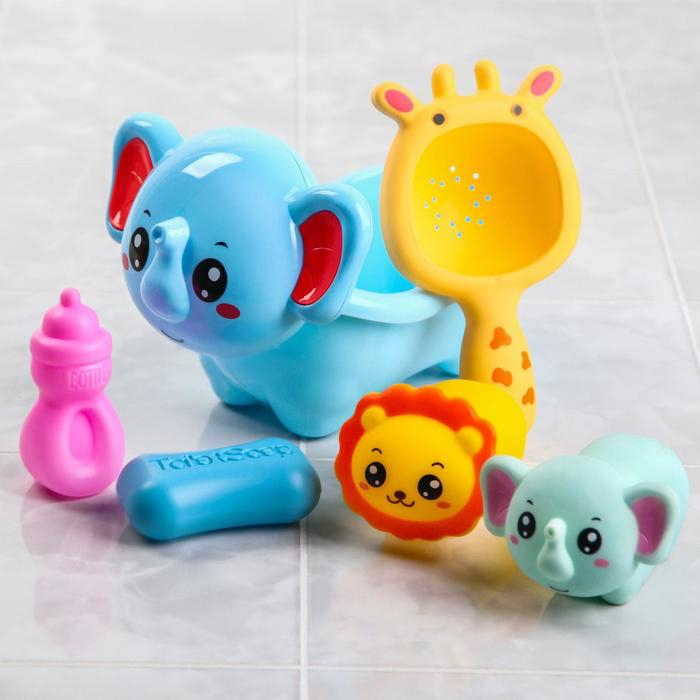 Набор резиновых игрушек для ванны «Ванночка-Зоопарк», с пищалкой, 6 шт, виды МИКС, Крошка Я Набор резиновых игрушек для ванны «Ванночка-Зоопарк», с пищалкой, 6 шт, виды МИКС, Крошка Я