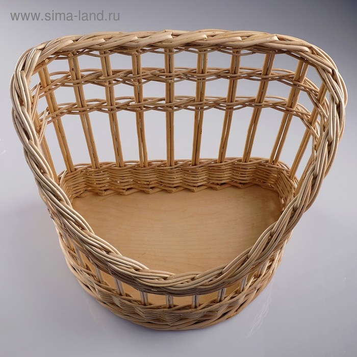 Корзина под багеты, подвес, дно фанера 40&times;25, H=22/40, верх 40&times;30, ручное плетение, ива