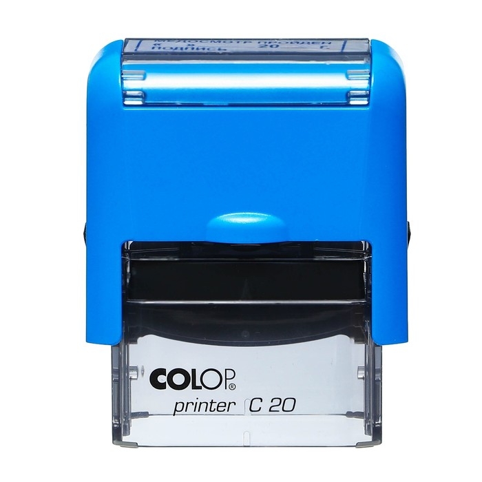 Штамп автоматический "Медосмотр пройден «_» 20__г. Подпись __", 14 х 38 мм, синий