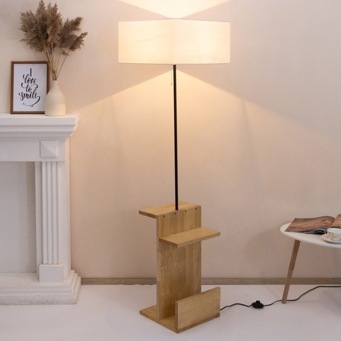 Торшер 19036/1 E27 40Вт черный-светлое дерево 40х51х151 см