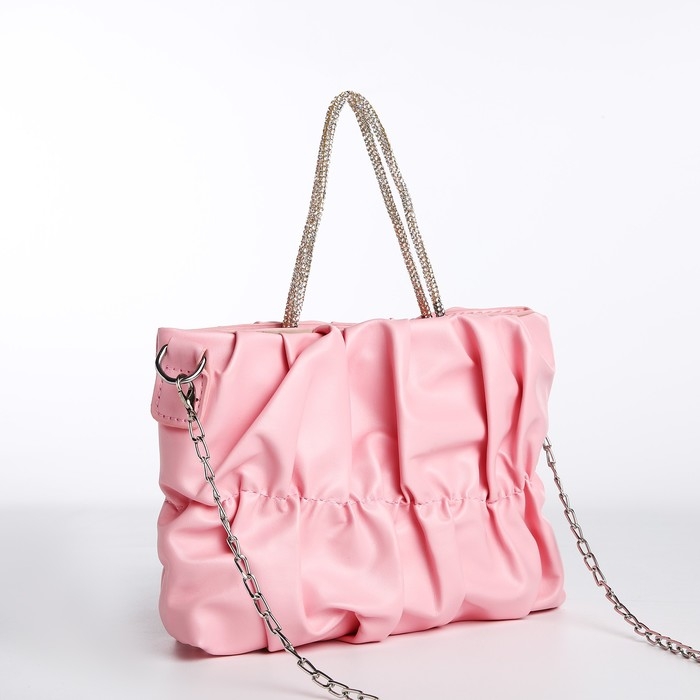 Сумка-клатч на молнии, цвет розовый