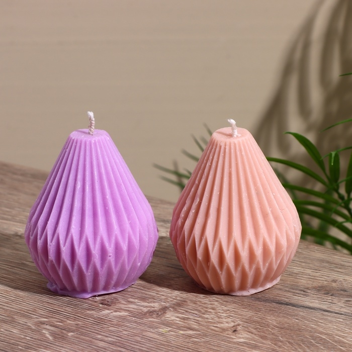 Свеча  Свеча "Груша в ромбик" 6х6х8 см, соевый воск МИКС