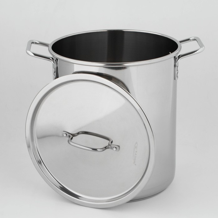 Кастрюля «Общепит», 20 л, d=30 см, h=33 см, металлическая крышка, с теплораспределительным дном, индукция Кастрюля «Общепит», 20 л, d=30 см, h=33 см, металлическая крышка, с теплораспределительным дном, индукция