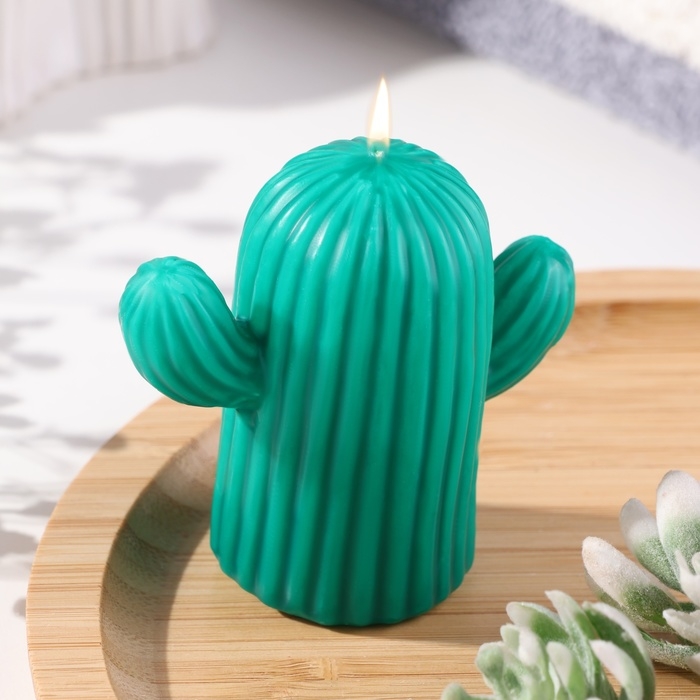 Свеча фигурная  Свеча фигурная "Кактус", 6,5 см, зеленый