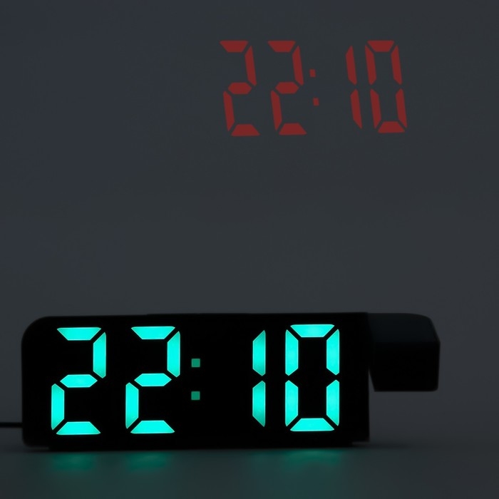 Часы - будильник электронные настольные с проекцией на потолок, термометром, календарем, USB Часы - будильник электронные настольные с проекцией на потолок, термометром, календарем, USB