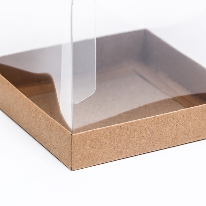 Коробка с PVC Мини 10 X 10 X 12 см Коробка с PVC Мини 10 X 10 X 12 см "Крафт"