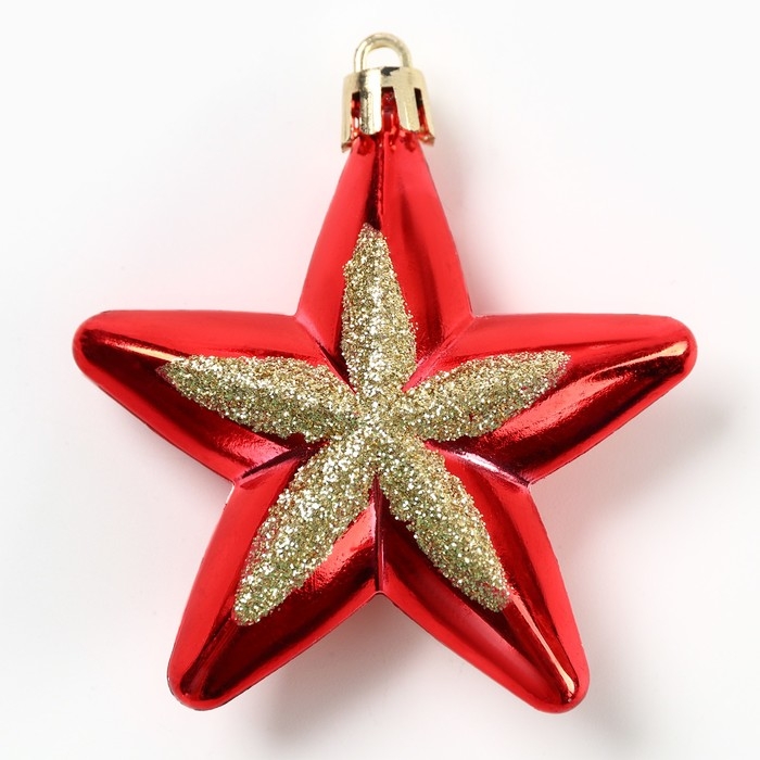Ёлочные игрушки новогодние «Звёздочки», на Новый год, цвет красный Ёлочные игрушки новогодние «Звёздочки», на Новый год, цвет красный