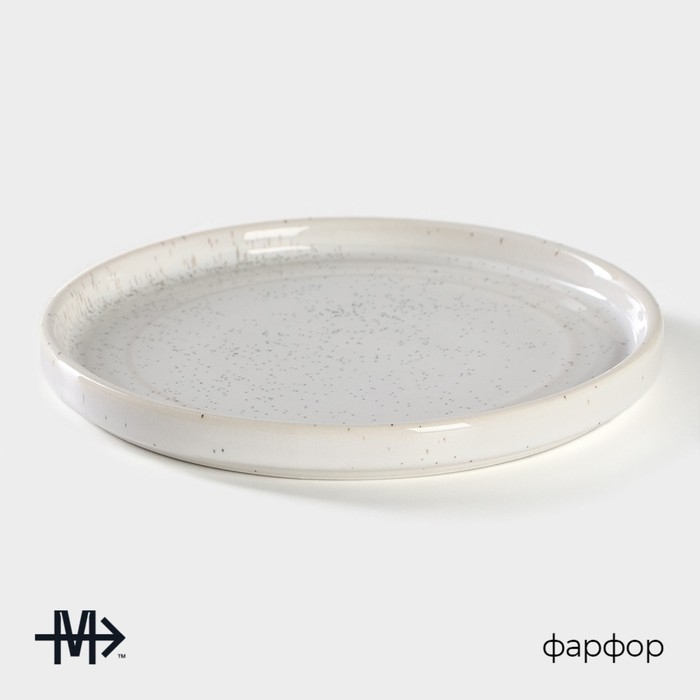 Тарелка фарфоровая десертная Magistro Urban, d=18,2 см, цвет белый Тарелка фарфоровая десертная Magistro Urban, d=18,2 см, цвет белый