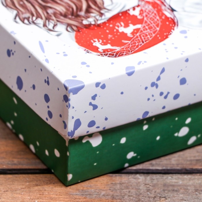 Новый год. Коробка подарочная новогодняя складная, Новый год. Коробка подарочная новогодняя складная, "Счастья", 16,5 х 12,5 х 5,2 см