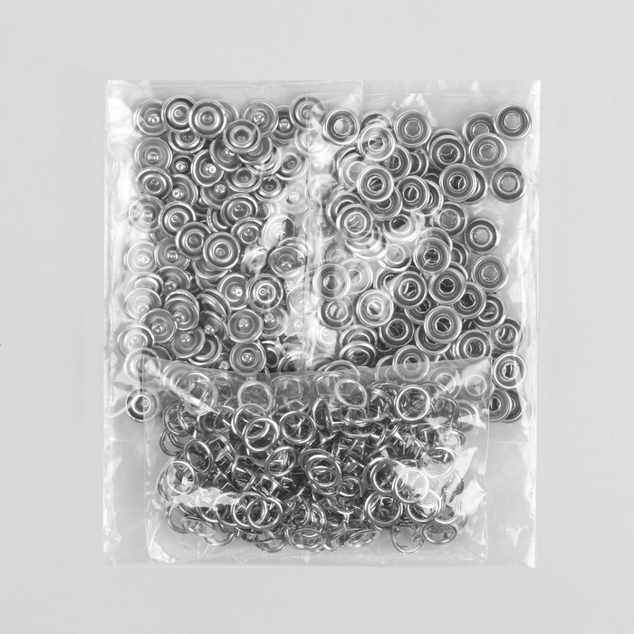 Кнопки рубашечные, открытые, d = 9,5 мм, 100 шт, цвет серебряный Кнопки рубашечные, открытые, d = 9,5 мм, 100 шт, цвет серебряный