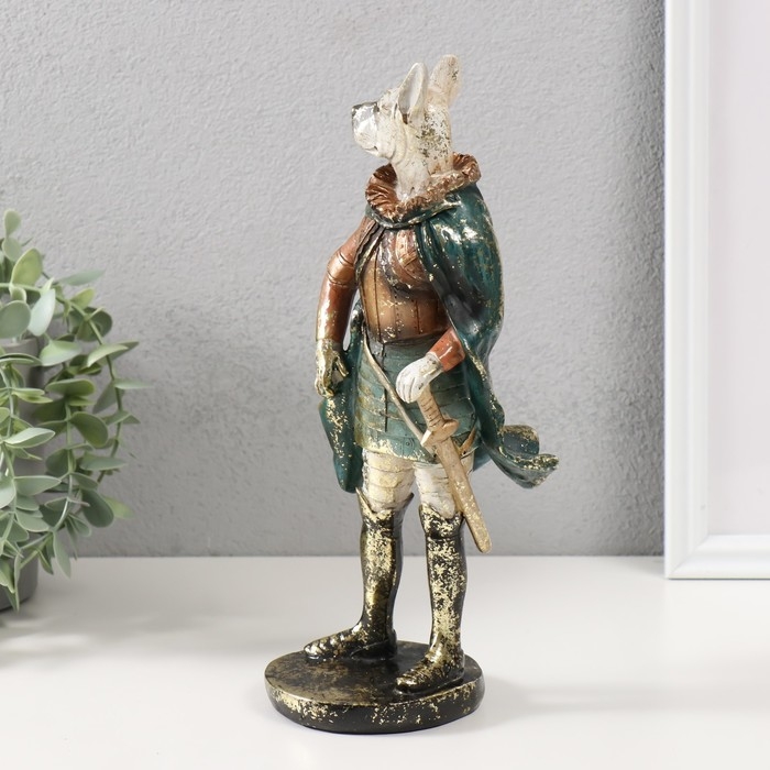 Сувенир полистоун "Пёс в доспехах с плащом" 11,5х10х27 см