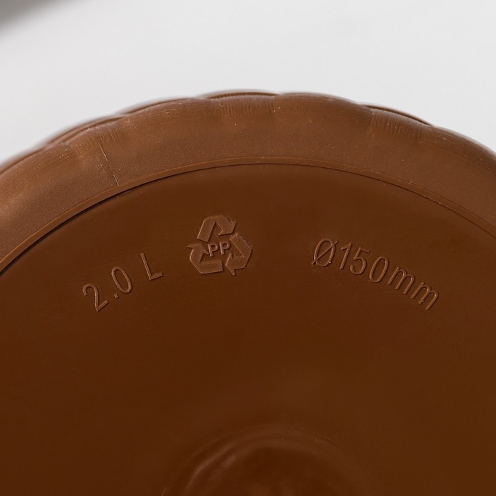 Горшок для цветов с поддоном «Ротанг», 2 л, цвет тёмно-коричневый Горшок для цветов с поддоном «Ротанг», 2 л, цвет тёмно-коричневый