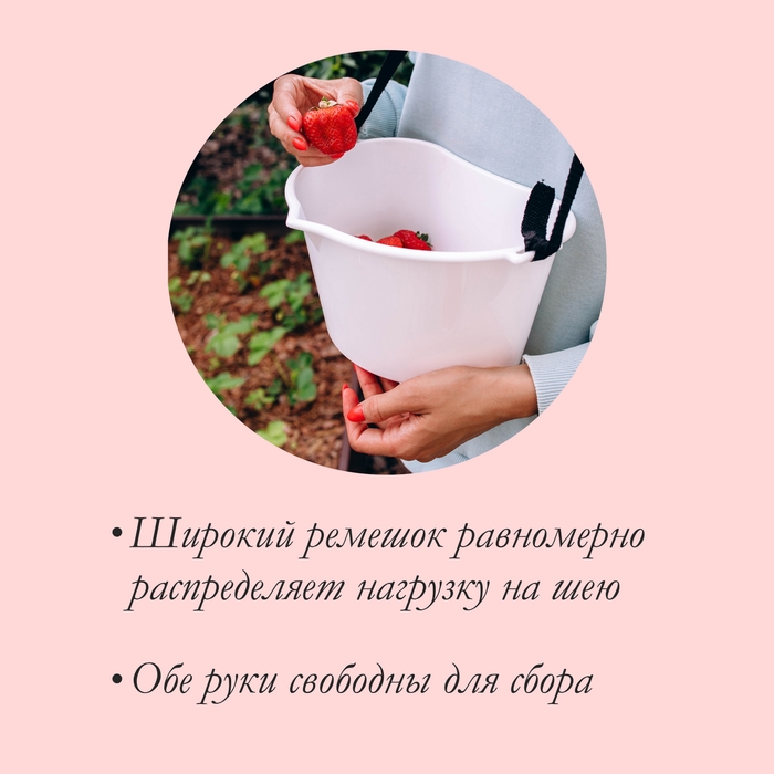 Ёмкость для сбора ягод, 3 л, белая