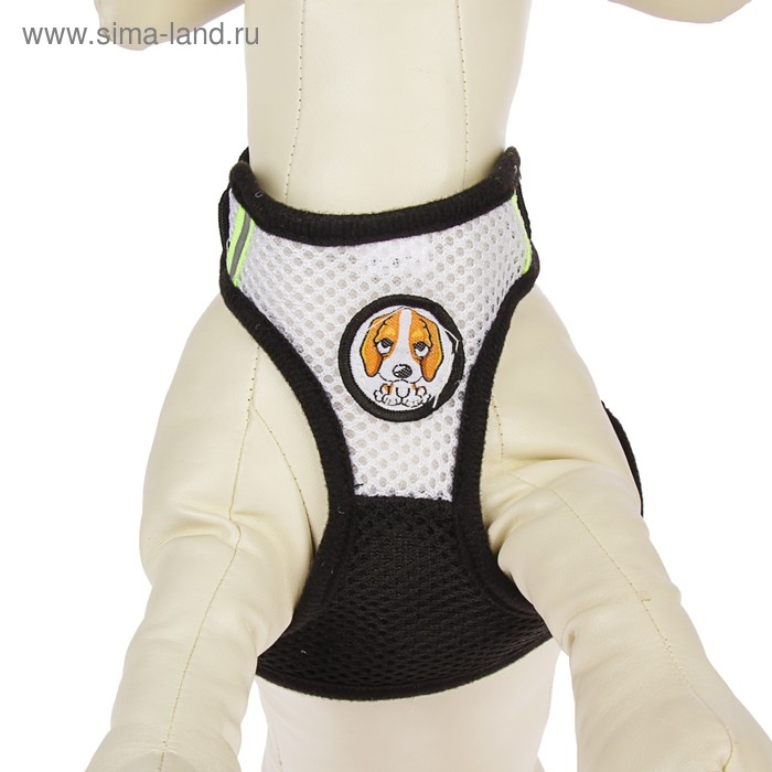 Шлейка регулируемая дышащая, светоотражающая, размер L, (ОГ 44-64 см, ОШ 40-60 см), чёрная Шлейка регулируемая дышащая, светоотражающая, размер L, (ОГ 44-64 см, ОШ 40-60 см), чёрная