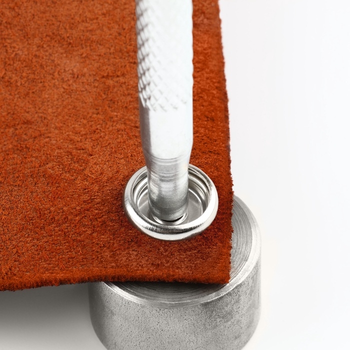 Кнопки установочные, Омега (О-образные), d = 15 мм, 6 шт, с установщиком, цвет серебряный Кнопки установочные, Омега (О-образные), d = 15 мм, 6 шт, с установщиком, цвет серебряный