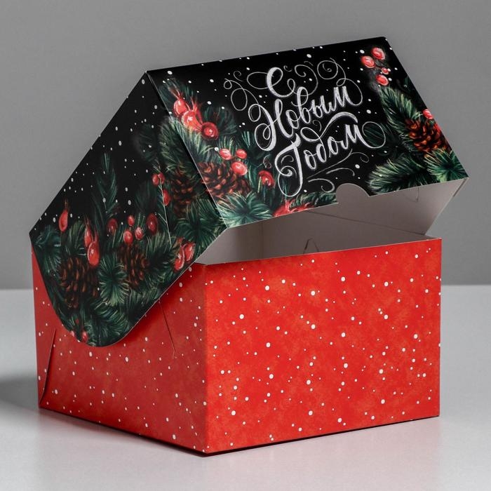 Коробка для капкейков «С Новым Годом!» 16 х 16 х 10 см, Новый год Коробка для капкейков «С Новым Годом!» 16 х 16 х 10 см, Новый год