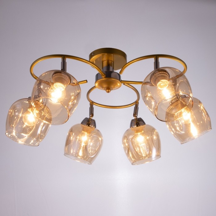 Люстра "Нова" 6x60Вт E27 шампань 68х68х26 см BayerLux