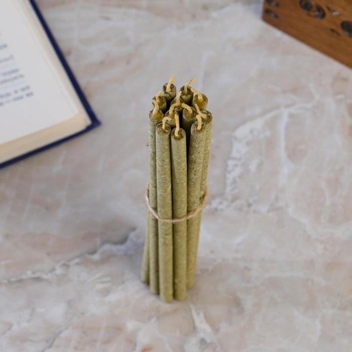 Свеча магическая медовая с базиликом для привлечения денег «Basil-Money», 12 штук Свеча магическая медовая с базиликом для привлечения денег «Basil-Money», 12 штук