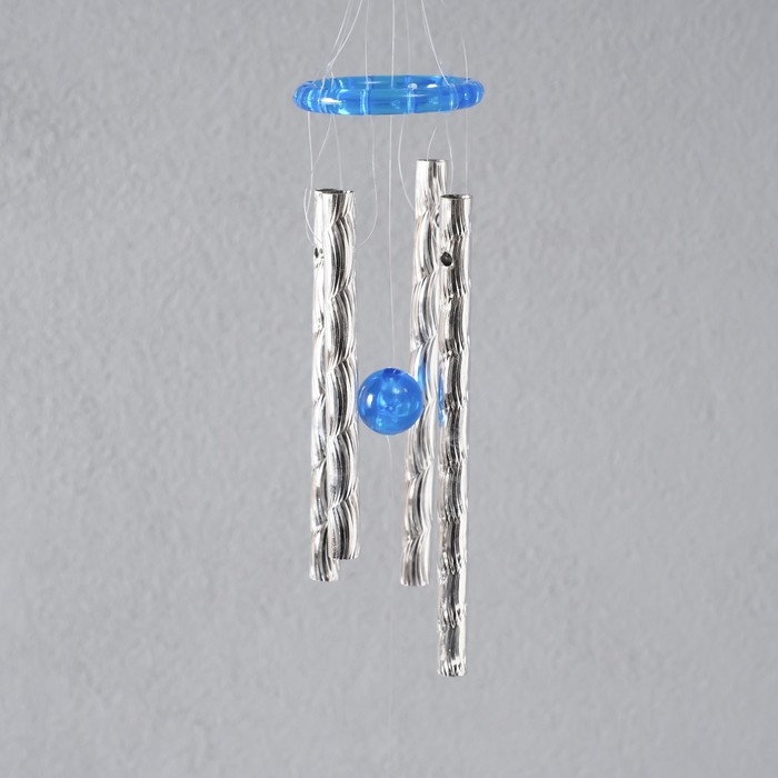 Музыка ветра металл, пластик "Цветок в круге" 4 трубки 35 см,