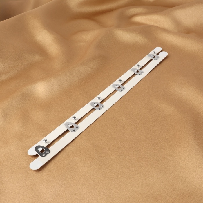 Бюск-застёжка для корсета, 30 см, цвет белый/серебряный Бюск-застёжка для корсета, 30 см, цвет белый/серебряный