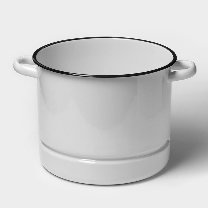 Мантоварка-позница эмалированная, 9 л, 3 вставки, цвет белый