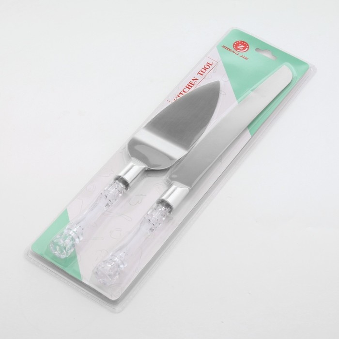 Набор свадебный для торта: нож и лопатка Набор свадебный для торта: нож и лопатка