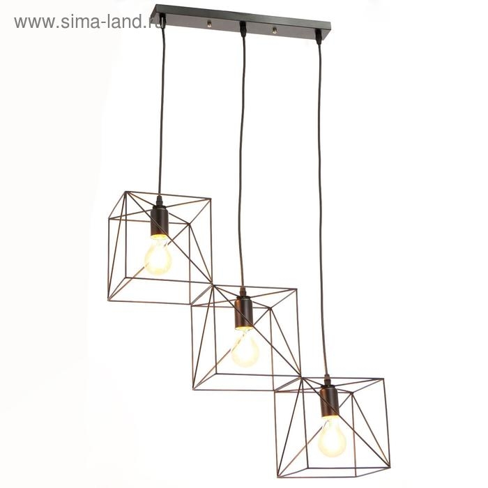 Светильник "Куб грани" 3хE27 40Вт черный 50х15,5х86 см BayerLux