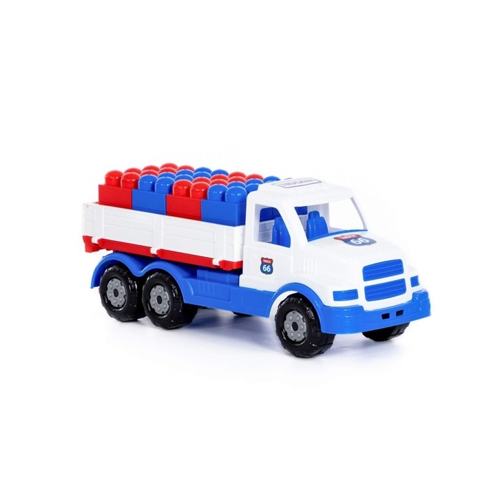 Автомобиль бортовой «Сталкер», цвет бело-синий + конструктор «Юниор», 20 элементов Автомобиль бортовой «Сталкер», цвет бело-синий + конструктор «Юниор», 20 элементов