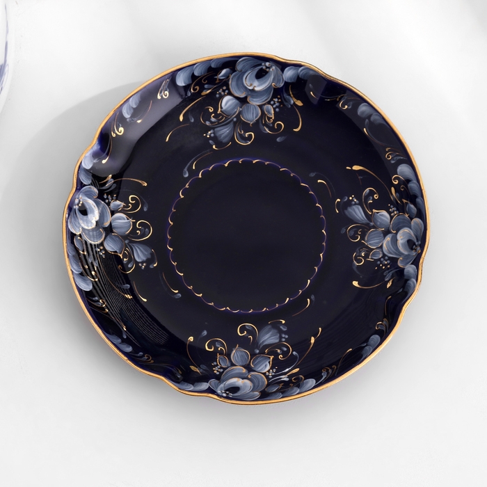 Блюдце Блюдце "Весна", d-14,5см, кобальтовая глазурь